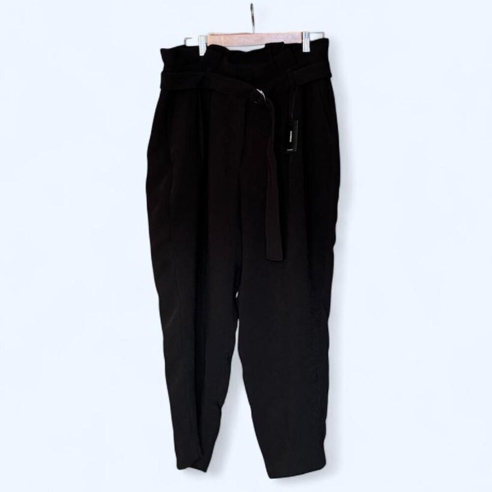 Express NWT Stylist Women's Black Tapered Paperbag Pants - 14S